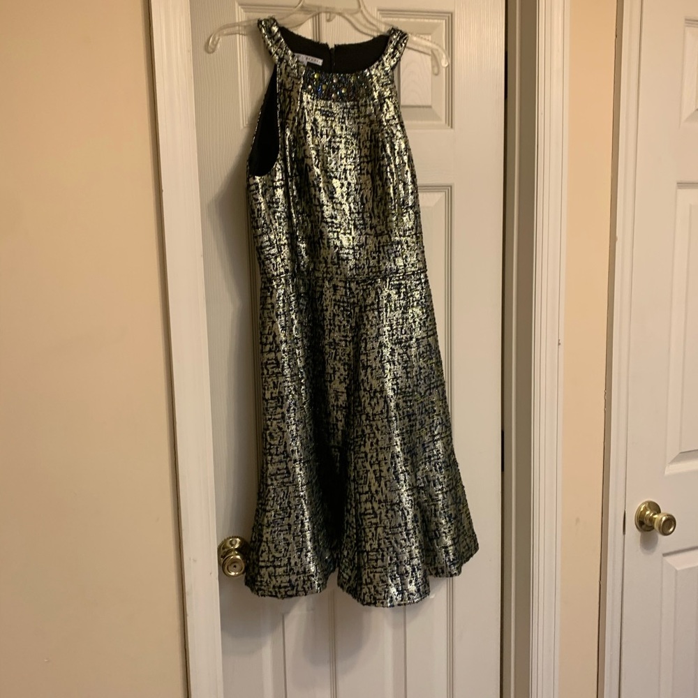Short metallic cocktail dress